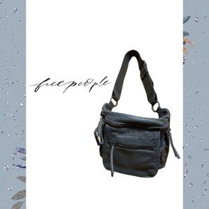 Free People Gray Leather Crossbody Bag | Gently Used Quiet Luxury